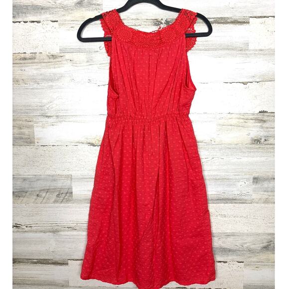 Sophie Max Women’s Medium Dark Pink Dot Cotton Boho Lightweight Mini Dress NEW - Picture 2 of 4